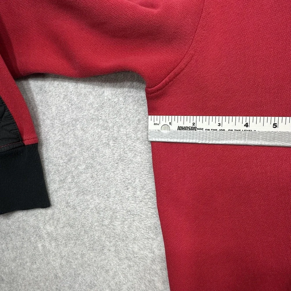 Vintage Polo Ralph Lauren Sweatshirt Medium Red Black Quilted 1/2 Zip Union Jack